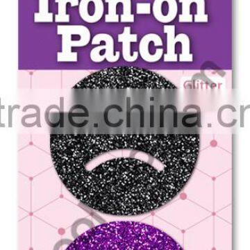 mini Glitter Iron on PU patches heat press patches kids iron on patch