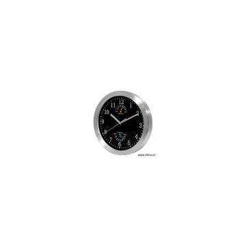 Sell Metal Wall Clock with Thermometer / Hygrometer