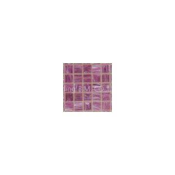 Golden Line Pink Glass Mosaic Tiles, Washable Glass Mosaic Floor Tiles