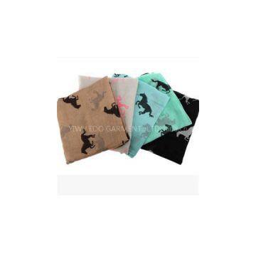 Polyester Scarf With Animal Printed
