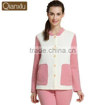 Popular new producing Qianxiu elegent pink wholesale lady sexy sleepwear