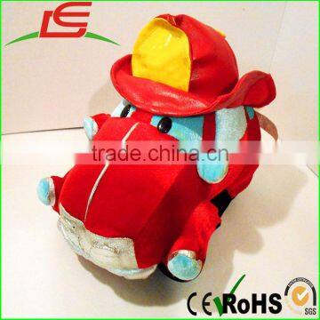 Adorable Classic Toy Company Clean Fire Truck Plush With Red Leather Hat