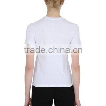 Custom Fashion White Printed T-Shirts Cotton/polyester Girls Fashion White Printed T-Shirts Short Sleeve Slim T Shirts for Women photo-3