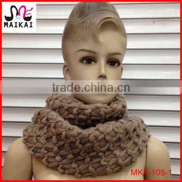 Women's winter fashion knitted acrylic round neck scarf