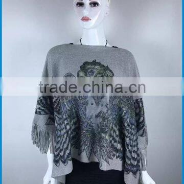 Women's Winter Fashion Animal Print Free Poncho Knitting Patterns photo-4