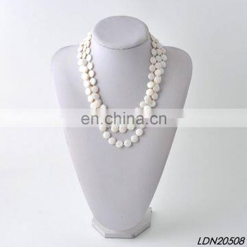 Multi Layer Ivory Shell Necklace Fashion Statement Necklace photo-2