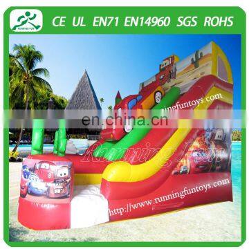 Double lane high quality inflatable car slide, car slide for sale