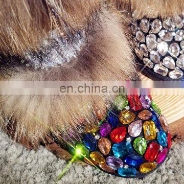 Aidocrystal Girls Italian Latest Fashion Winter Boots Shiny Bling Footwear Handmade Boots With Rhinestone photo-3