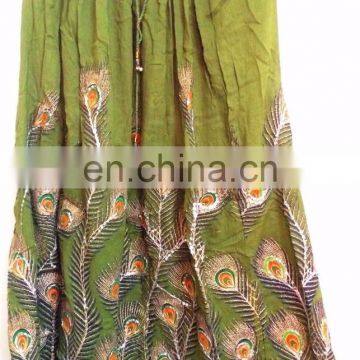 Indian Traditional Boho Gypsy Hippie Summer Skirts Rayon Boho Hippie Casual Sequin Work Long Embroidered Skirts Wrap Wholesale