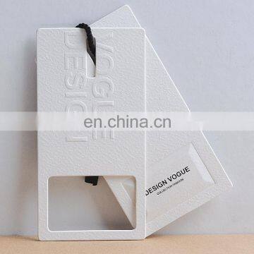 custom paper embossed tags jeans hang tag