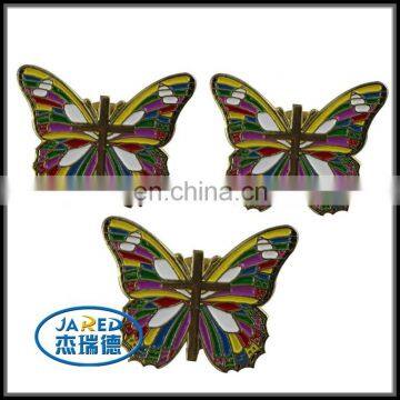 die casting souvenir metal butterfly enamel gift chest clip