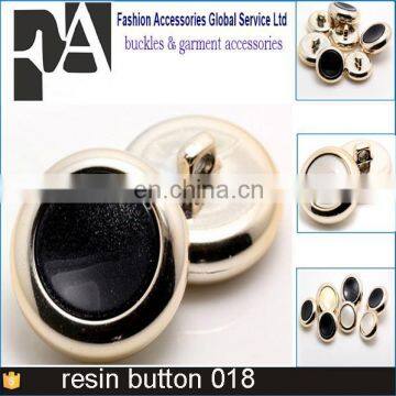 2016 new design round shape black and gold Shirt button type metal button