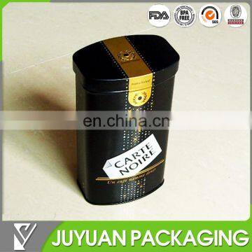 Matte black food safe tin coffee container