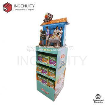 floor standing cardboard retail display for foods