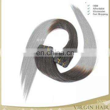 wholesale Brazilian hair silver grey human hair extension