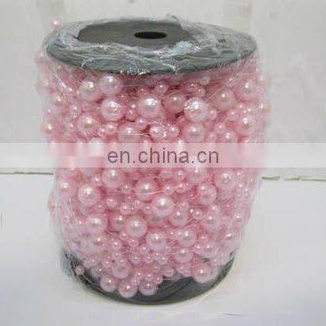 Pink Fishing Line Pearls Chain Pearl Beads Chain Garland for Wedding Decoration