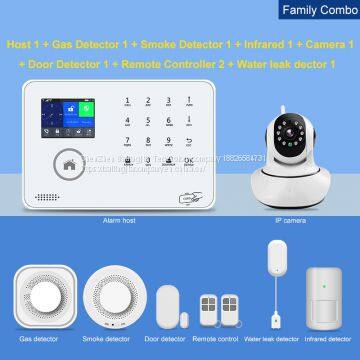 hot anti-theft Wireless Smart 433mhz wifi +gsm security alarm system support android/IOS app with 1080p 2mp wifi ip camera