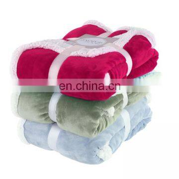Amazon Hot Selling Customized High Quality Plush Thick Flannel Fleece Sherpa Backing Warm Throw Blankets for Winter photo-7