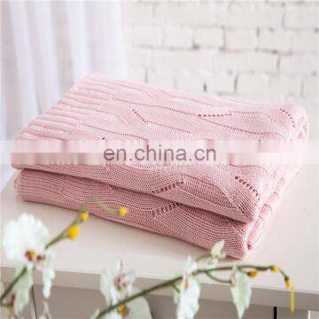 2020 Summer Hot Selling Products Bamboo Fiber Super Soft Solid Color Throw Traveling Picnic Sofa Living Room Chunky Knit Blanket photo-3