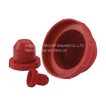 Red PP plastic male thread plug of JIC thread pipe fittings FJP series