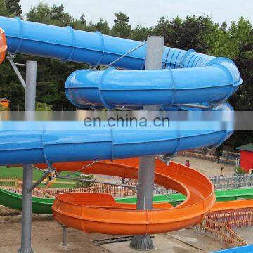 Aqua Park Equipment Fiberglass Rainbow-Colored Pool Slide