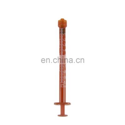 CE certified medical 1ml plastic luer lock non-slip disposable syringe with needle