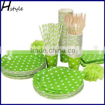 Colorful Striped Party Tableware Sets Paper Straws SC168