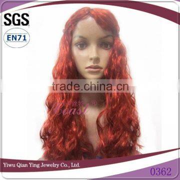 fashional red wine costume artificial curly party hair wigs