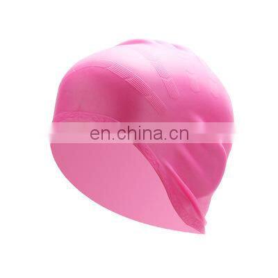 Silicone Ear Protection Swimming Cap Solid Color Men's And Women's Universal Printable Logo Adult Silicone photo-3