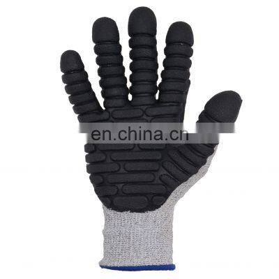 HANDLANDY Excellent Grip Vibration-Resistant Cut Resistant Safety Working TPE Dippedwork Protection Gloves photo-5