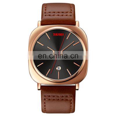 Luxury Skmei 9266 Leather Strap Luxury Waterproof Wristwatch Casual Quartz Minimalist Men Watch