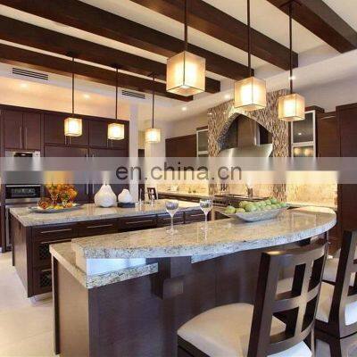 European Classic Cabinet Kitchen With Wood Roman Column Design