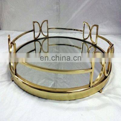 gold plated glass tray