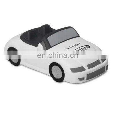 promotional gift cheap white car shaped custom pu anti press pu ball