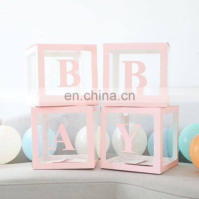 Diy Transparent Kids Baby Shower Favour Boxes Decor for Baby Girl 1st Birthday Party