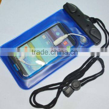 free surfing waterproof phone pouch with earphone for iphone5 samsung