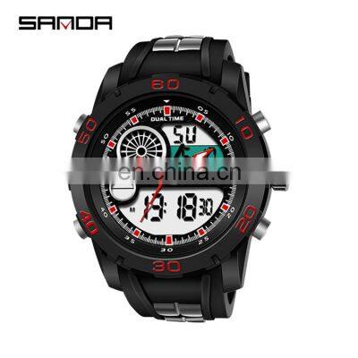 SANDA 795-1 Latest Water Resistant Analog Digital Silicone Watches Fashion Branded Wrist Watch photo-4
