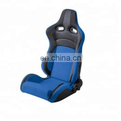 Blue Adjustable cloth and pvc sport racing seat with single adjustor