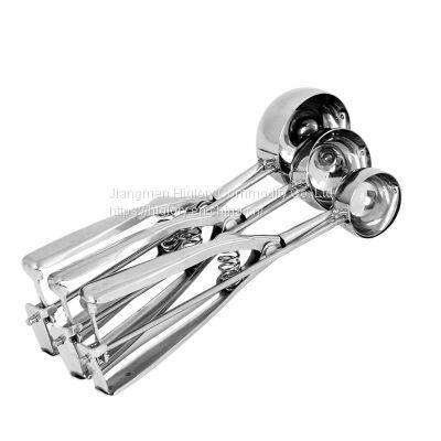 Stainless Steel Ice Cream Tools Food Cookie Spoon Ice Cream Scoop With Trigger Release photo-4