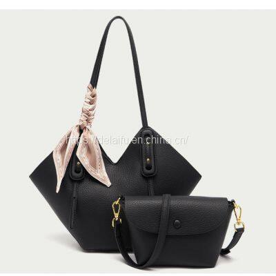 Female Lychee Pattern Senior Sense Large Capacity One-shoulder Tote Bag Two-piece Set photo-2