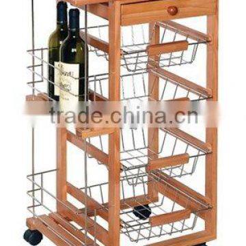 Pine Tile top kitchen Trolley