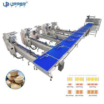 Cup Cake One to five automatic mold release Packaging line