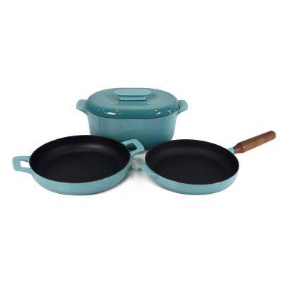 New Products Matte Enamel Cast Iron Cookware Set photo-5