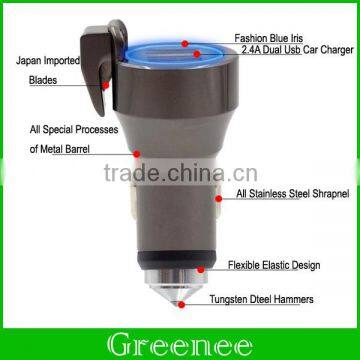 Newest Multifunction Car Charger Dual USB Tungsten Steel Safe Hammers for IPhone 6 6S Plus and Smartphones photo-4