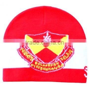 knitted Malaysian football beanie