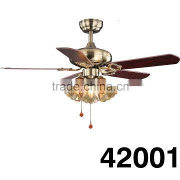 Green Bronze Iron Body Outdoor Lighted 5 Blade 230V Ceiling Fans