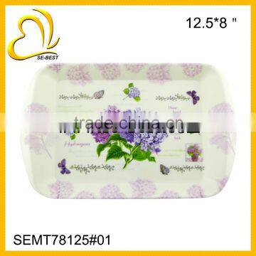 12.5/16/19" PLASTIC SERVING TRAY; MELAMINE TRAY WITH HANDLE