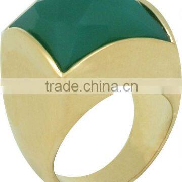 Gold Plated Fashion Ring with natural stone