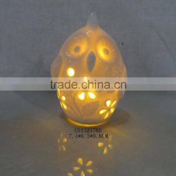 elegant porcelain owl shape candle holder led