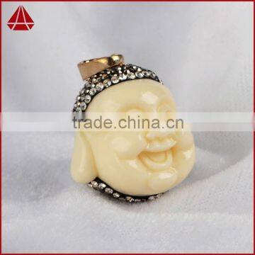 Nepal Style Imitation Ox Bone Buddha Pendants, Handmake Carved Buddha Pendant, Smile Buddha Head Bead photo-4